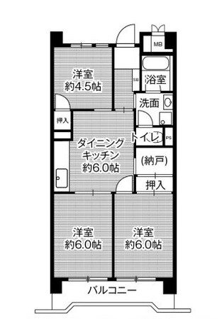 北埠頭駅 徒歩4分 10階の物件間取画像